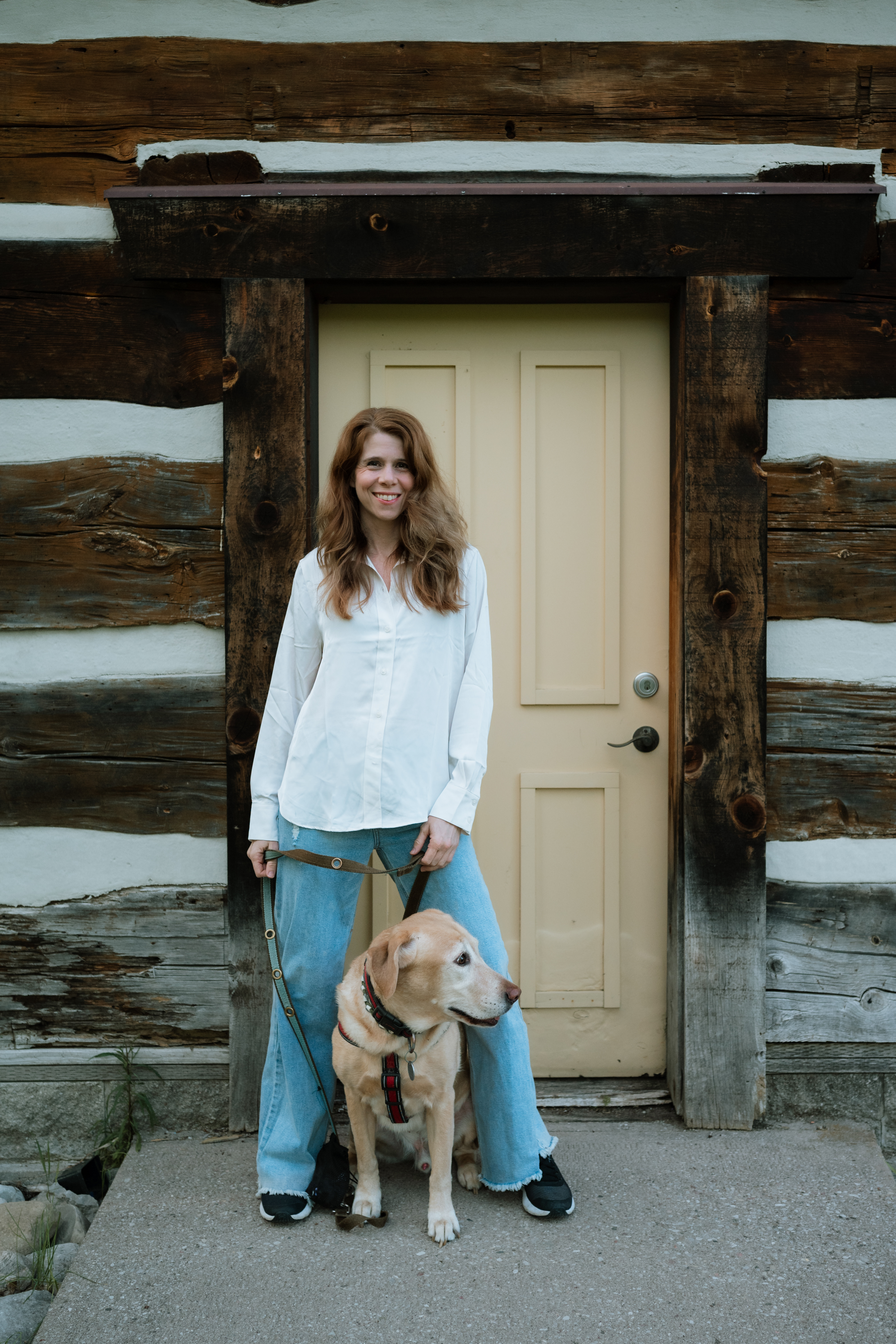 Lisa Large with her dog